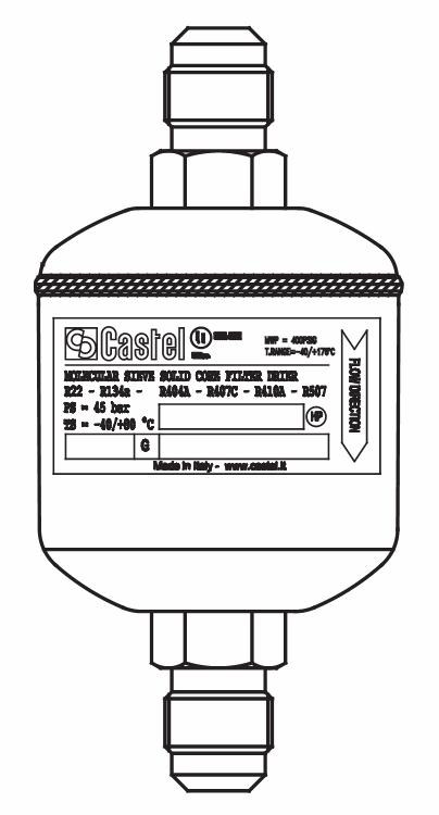 實心干燥過濾器4330/3,100%分子篩,SAE直螺紋接頭 實心干燥過濾器4330/3,100%分子篩,SAE直螺紋接頭